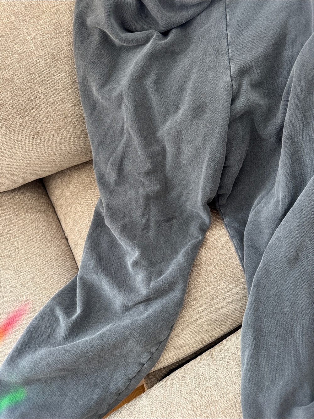 Joah Brown Sweatpants M/L Faded Blue Gray - Picture 4 of 4